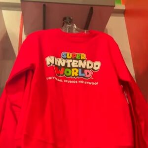 Universal Studios Hollywood Super Nintendo World Red Sweatshirt Pullover XL NWT